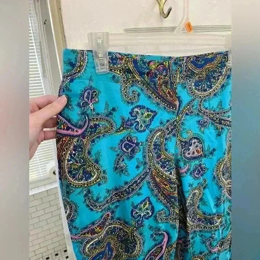 Talbots colorful business casual paisley formal‎ slacks size 10 - Picture 6 of 8
